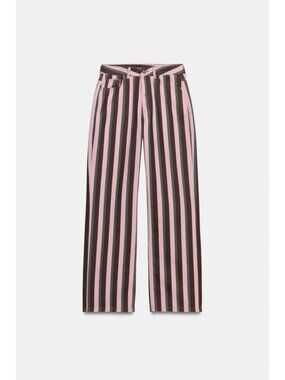 ZARA Z1975 MID-RISE STRIPED STRAIGHT LEG JEANS